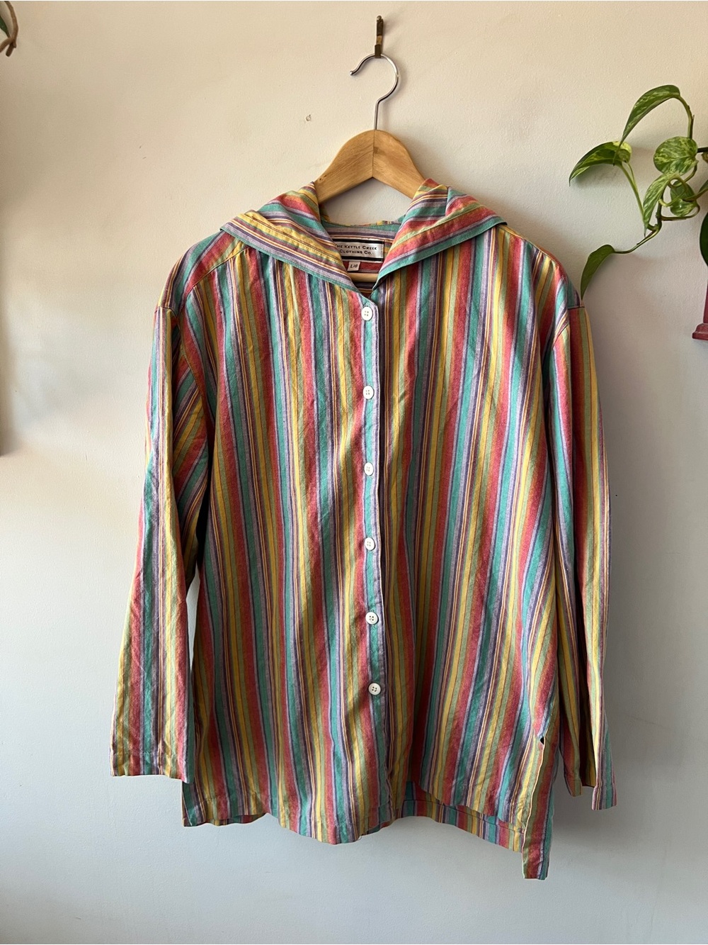 The Kettle Creek Clothing Co Vintage Striped Button-Up Shirt L